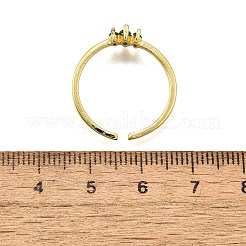 Brass Micro Pave Cubic Zirconia Cuff Rings for Women&nbsp;RJEW-H247-35G-03