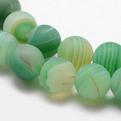 Natural Striped Agate/Banded Agate Bead Strands&nbsp;X-G-K166-12-8mm-01