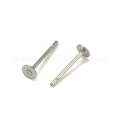 Non-Tarnish 316 Surgical Stainless Steel Flat Round Blank Peg Stud Earring Settings&nbsp;STAS-R073-06G