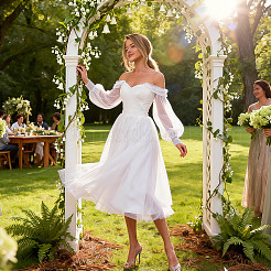 Polyester Detachable Mesh Puff Sleeves&nbsp;AJEW-WH0709-257B