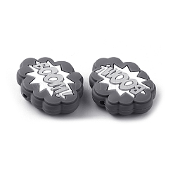 Cloud with Word Boom Food Grade Eco-Friendly Silicone Beads&nbsp;SIL-WH0014-22D
