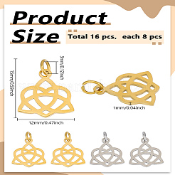 8Pcs 2 Colors 304 Stainless Steel Pendants&nbsp;STAS-LP0003-57