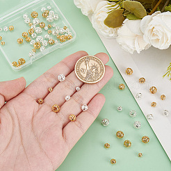 80Pcs 8 Styles Long-Lasting Plated Hollowed Brass Beads&nbsp;KK-PH0006-75
