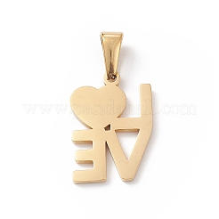 Valentine's Day PVD Vacuum Plating 304 Stainless Steel Pendants&nbsp;STAS-G284-14G
