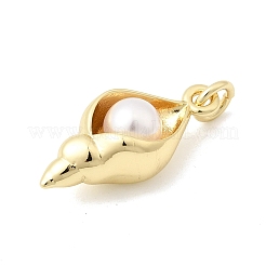 Brass & ABS Plastic Imitation Pearl Pendants&nbsp;KK-Z160-05G