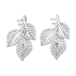 Brass Micro Pave Clear Cubic Zirconia Twister Clasps&nbsp;KK-N233-402P