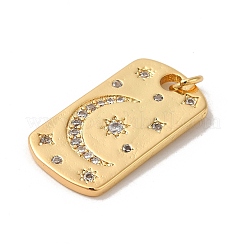 Rack Plating Brass Micro Pave Cubic Zirconia Pendants&nbsp;KK-K377-39G
