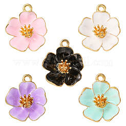 25Pcs 5 Colors Alloy Enamel Pendants&nbsp;ENAM-CJ0003-60