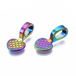 Rainbow Color Alloy Glue-on Flat Pad Bails for Pendant Making&nbsp;PALLOY-N163-098-NR