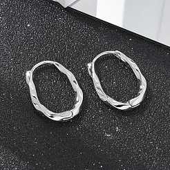 Brass Twist Hoop Earrings&nbsp;EJEW-Q014-02P
