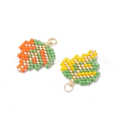 3Pcs 3 Colors Glass Seed Beaded Pendants&nbsp;PALLOY-MZ01266