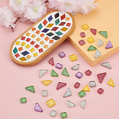 Glitter Glass Cabochons&nbsp;GLAA-FH0001-02C