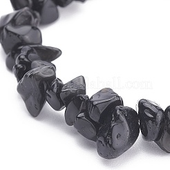 Natural Obsidian Chips Beaded Jewelry Set&nbsp;X-SJEW-JS01232-01