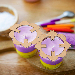 4 Sets Flower Wooden Wick Holder Kit&nbsp;WOOD-DR0001-03A