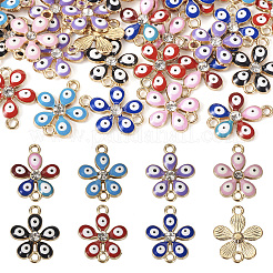 28Pcs 7 Colors Alloy Enamel Connector Charms&nbsp;ENAM-TA0001-87