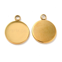 Ion Plating(IP) 304 Stainless Steel Pendant Cabochon Settings&nbsp;STAS-G071-46G