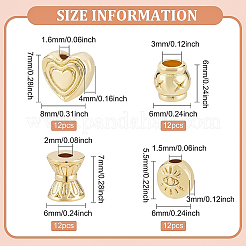 48Pcs 4 Style Alloy Beads&nbsp;FIND-BC0002-72