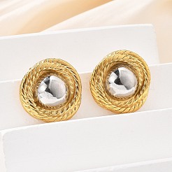 304 Stainless Steel Stud Earrings&nbsp;EJEW-D319-10G