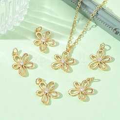 SHEGRACE Brass Micro Pave Clear Cubic Zirconia Pendants&nbsp;XGRQ3P951-630G