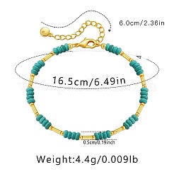 Synthetic Turquoise & Brass Beaded Bracelets for Women&nbsp;OR9235