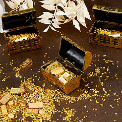 Alloy Pirate Treasure Prop  with Gold Bars Miniature Model&nbsp;DJEW-WH0028-034A-G