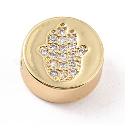 Rack Plating Brass Micro Pave Cubic Zirconia Beads&nbsp;ZIRC-C035-24G