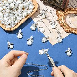 70Pcs 7 Styles ABS Plastic Pearl with Alloy Pendants&nbsp;PALLOY-CJ00186
