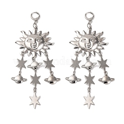 Alloy Sun Chandelier Earrings for Women&nbsp;EJEW-U028-01P