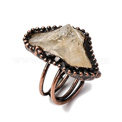 Irregular Oval Natural Citrine Adjustable Rings&nbsp;RJEW-M157-09R