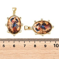 Brass Pave Clear Cubic Zirconia Pendants&nbsp;KK-L275-20G