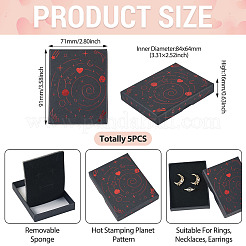 5Pcs Hot Stamping Planet Cardboard Jewelry Packaging Boxes&nbsp;CON-TA0001-44A