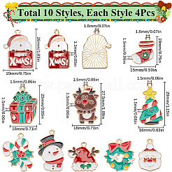 40Pcs 10 Styles Christmas Theme Alloy Enamel Pendants&nbsp;ENAM-SC0005-59