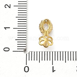 925 Sterling Silver Pave Clear Cubic Zirconia Flower Pendant Bails&nbsp;STER-P068-01G