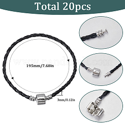 20pcs Braided PU Leather Cord Bracelet Making&nbsp;MAK-SC0001-30B