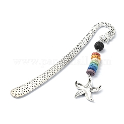 Chakra Raw Natural Dyed Lava Rock Beaded Bookmarks&nbsp;AJEW-JK00291