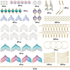 DIY Mermaid and Fishtail Shape Drop Earring Making Kit&nbsp;DIY-SC0018-15