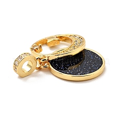 Synthetic Blue Goldstone Clear Cubic Zirconia Pendants&nbsp;KK-E015-26G
