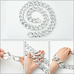 1Pc Acrylic Cuban Link Chain Necklaces for Men&nbsp;NJEW-SP0001-09B-S