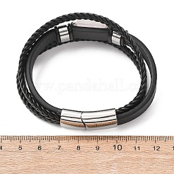 Natural Rose Quartz & Braided Microfiber Leather Multi-strand Bracelets for Women Men&nbsp;GG-CBAEA55-01D