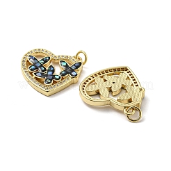 Brass Micro Pave Cubic Zirconia Pendants&nbsp;KK-H457-03G-01