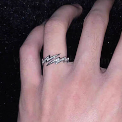 Lightning Bolt Alloy with Crystal Rhinestone Cuff Rings&nbsp;FS-WG55571-01
