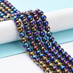 Electroplated Dyed & Heated Natural Black Agate Beads Strands&nbsp;G-Z038-B05-01FR