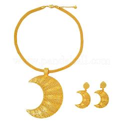 Brass Hollow Moon Pendant Necklaces & Earring Sets&nbsp;FS-WGD9A46-01