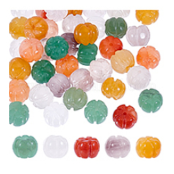 40Pcs 5 Colors Natural Golden Silk Jade Beads&nbsp;G-PH0002-82