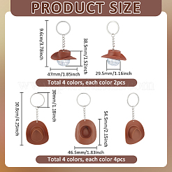 24Pcs 8 Styles Cowbody Hat and Disco Ball Plastic with Glass Keychains&nbsp;KEYC-PH01624