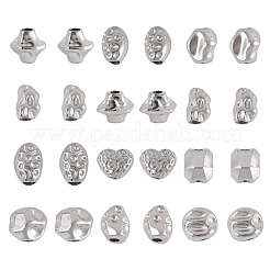 24Pcs 12 Styles Hammered 304 Stainless Steel Beads&nbsp;STAS-TA0006-52