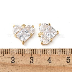 Brass Micro Pave Clear Cubic Zirconia Pendants&nbsp;KK-Q031-42G-03
