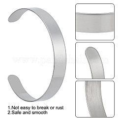 10Pcs 304 Stainless Steel Open Cuff Bangles&nbsp;BJEW-GO0001-02A