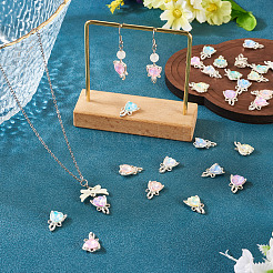 32Pcs 8 Colors Alloy Glass Pendants&nbsp;FIND-TA0008-96