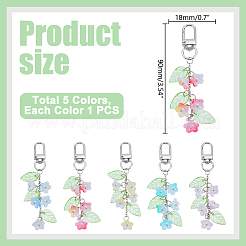 5Pcs Lily of the Valley Acrylic Pendant Decorations&nbsp;KEYC-HY00015